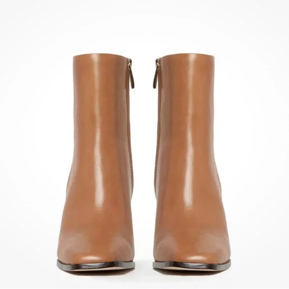 PAIGE Farah Square Toe Booties in Cognac, Size 6.5 NEW in Box $420